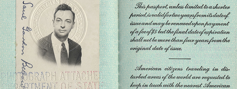 Bellow’s US Passport | Saul Bellow Papers | Special Collections Research Center | University of Chicago