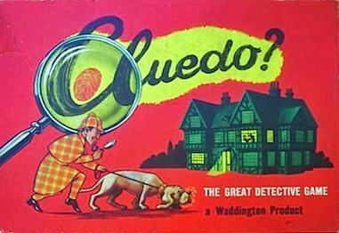 The 1956 box art for CLUEDO.