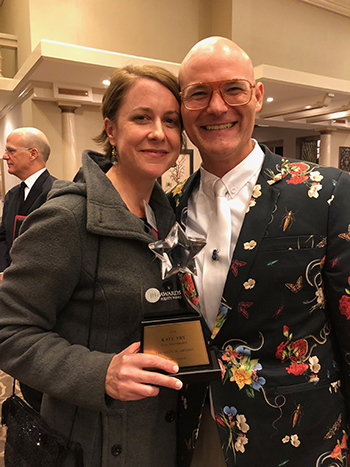 Kate Fry and Sean Graney at the 50th Annual Jeff Awards ceremony. Fry won Best Solo Performance for THE BELLE OF AMHERST.