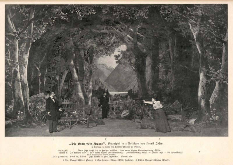Scene from a 1901 production of THE LADY FROM THE SEA in Berlin.