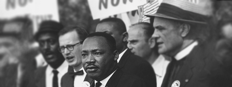 Civil Rights March on Washington, D.C. Martin Luther King, Jr. and Mathew Ahmann in a crowd.