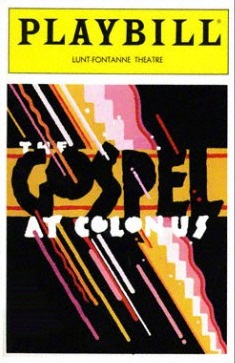 A playbill cover with text that reads, "The Gospel at Colonus"