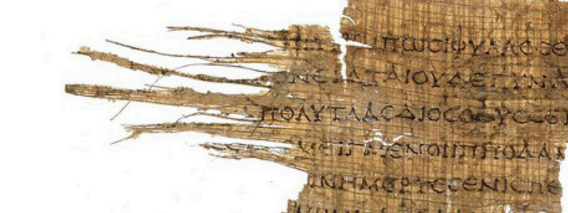 Papyrus fragment of The Iliad. Book 10, second century BCE.