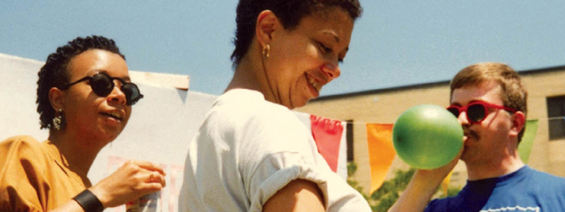 Image of three women outdoors.