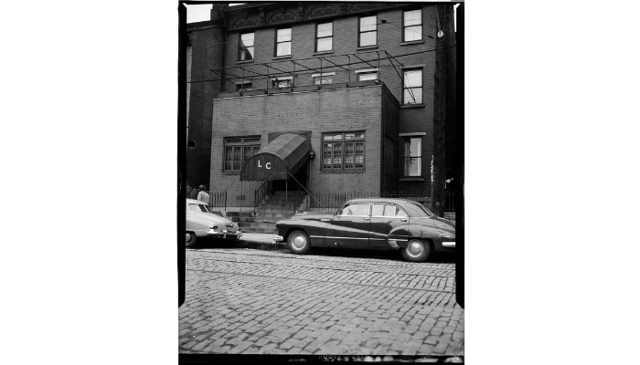 The exterior of the Loendi Club, a popular spot for nightlife in the Hill District.